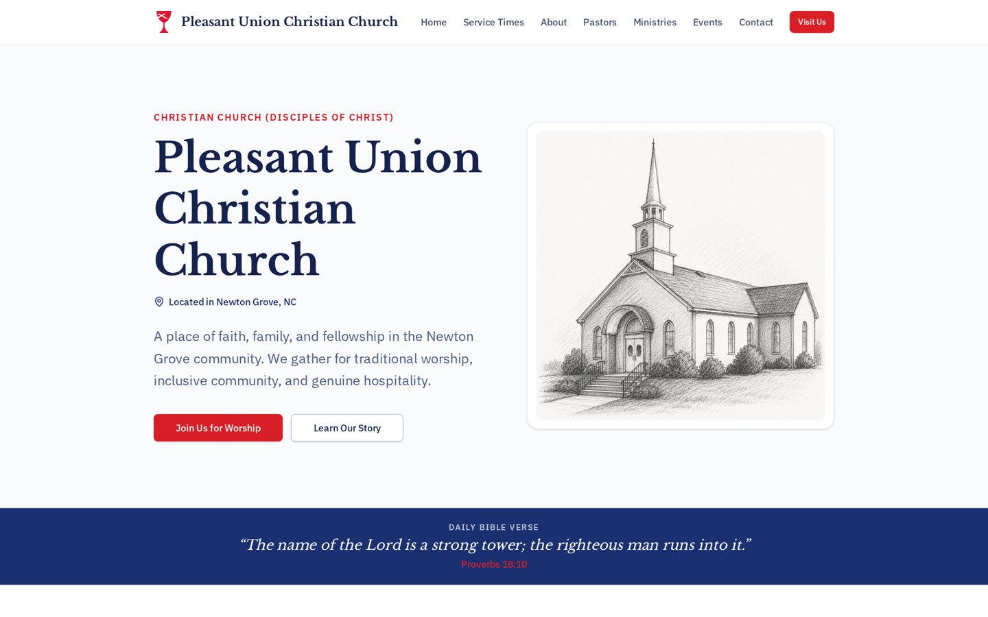 Pleasant Union website designed by Shepherd Creative Co.