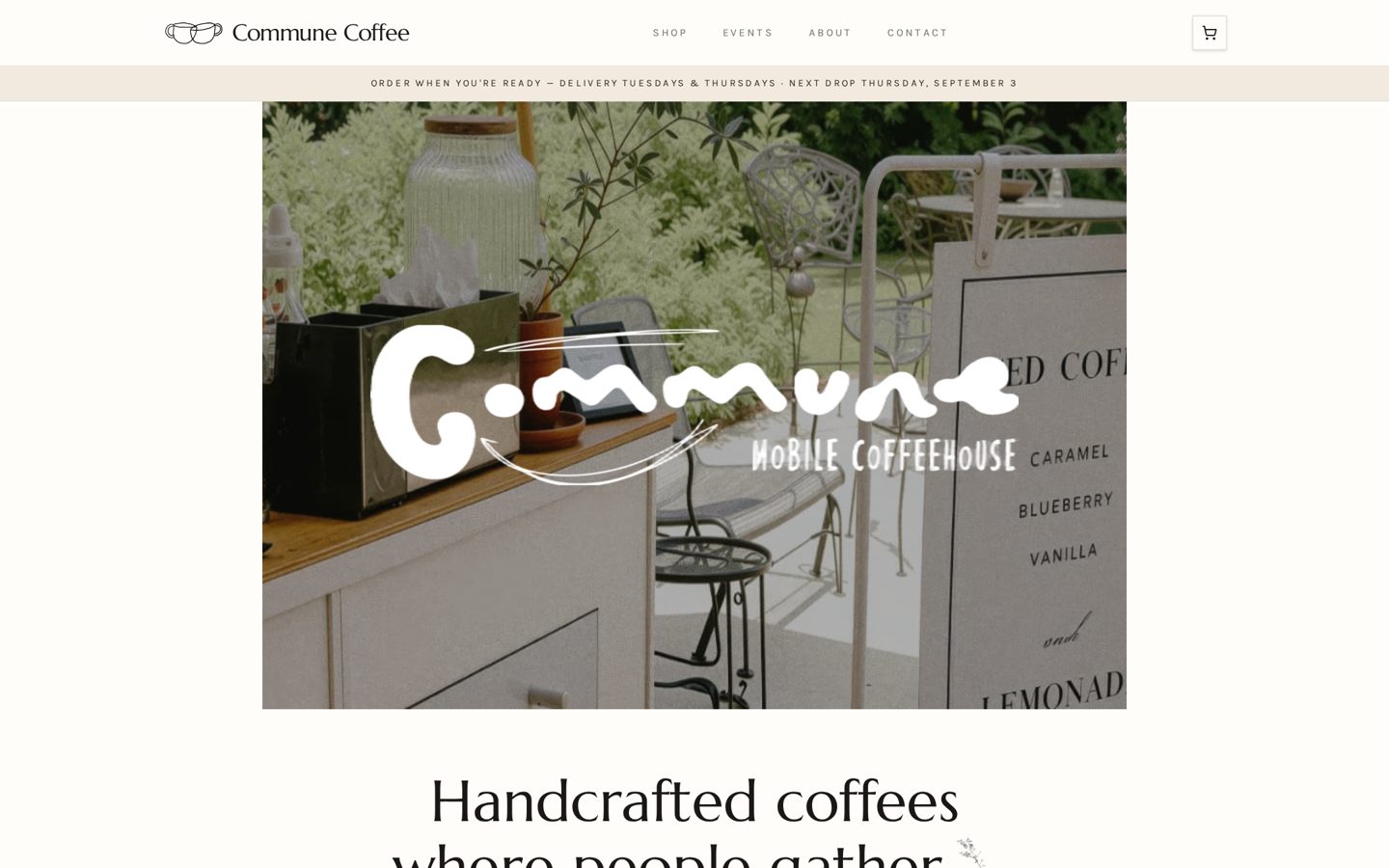 Commune Coffee website designed by Shepherd Creative Co.