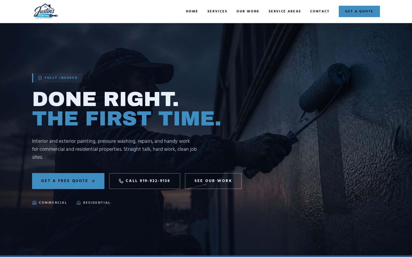 Justin's Painting website designed by Shepherd Creative Co.